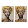 Toile Home ESPRIT Marron Doré Colonial Africaine 90 x 3 x 120 cm (2 Unités)