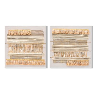 Toile Home ESPRIT Beige Naturel Boho 82 x 4,5 x 82 cm (2 Unités)