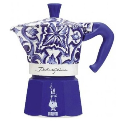 Italian Coffee Pot Bialetti MOKA D&G Blue Aluminium 6 Cups