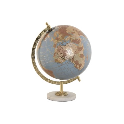 Decorative Figure Home ESPRIT Blue Golden Modern 22 x 20 x 30 cm Globe
