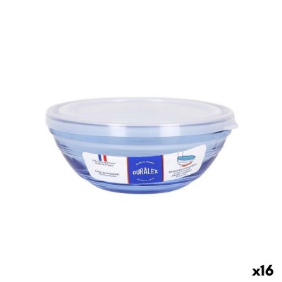 Panier-repas rond avec couvercle Duralex   Verre Bleu Ø 14 cm (16 Unités)  