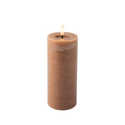 Bougie LED Lumineo Marron Ø 7 x 19 cm Effet flamme (AAA)