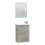 Shelf with hanger and mirror Forés Brown