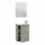 Étagère avec accroches et miroir Forés Marron