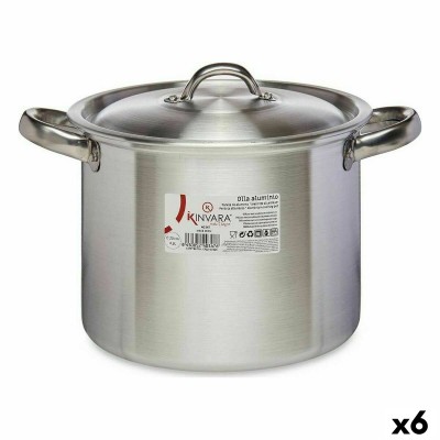 Marmite avec couvercle Kinvara Argenté Aluminium 29 x 18 x 22 cm Ø 20 cm (6 Unités)