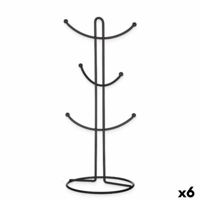 Cup hanger Kinvara Black Metal 16 x 39 x 16 cm (6 Units)