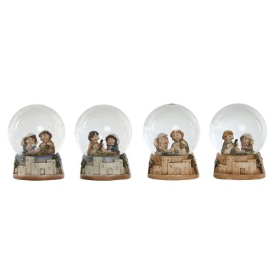 Christmas nativity set Home ESPRIT Multicolour Resin Aluminium Crystal 8 x 8 x 10 cm (4 Units)