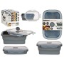Lunch box Kinvara Grey Transparent ABS 540 ml (12 Units)