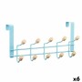 Door Coat Rack Berilo Blue Wood Metal 35 x 17 x 15 cm (6 Units)
