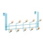 Door Coat Rack Berilo Blue Wood Metal 35 x 17 x 15 cm (6 Units)