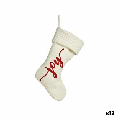 Décorations de Noël Krist+ Joy Blanc Rouge Tissu Chaussette de Noël 28 x 4 x 46 cm (12 Unités)