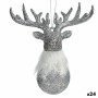 Décorations de Noël Krist+ Argenté Plastique Paillettes Renne 13,5 x 15,5 x 7 cm (24 Unités)