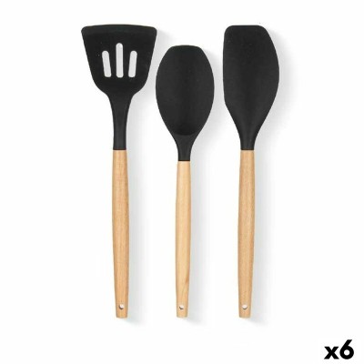 Kitchen Utensils Set Kinvara Wood Silicone 20 x 32 x 4 cm 20 x 37 x 3,5 cm (6 Units)