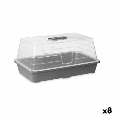Serre Ibergarden Gris Transparent Plastique 38,4 x 17,5 x 24,7 cm 38,4 x 18 x 24 cm (8 Unités)