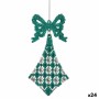 Christmas bauble Krist+ Green Plastic Glitter Lasso Rhombus 7,5 x 1 x 15,5 cm 7,5 x 15,5 x 1 cm (24 Units)