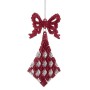 Christmas bauble Krist+ Fuchsia Plastic Glitter Lasso Rhombus 7,5 x 1 x 15,5 cm 7,5 x 15,5 x 1 cm (24 Units)