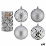 Lot de boules de Noël Krist+ Argenté PVC Ø 8 cm (4 Unités)