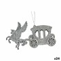 Décorations de Noël Krist+ Argenté Plastique Paillettes Calèche Magique 15 x 8,5 x 4,5 cm 15,5 x 8,5 x 4,5 cm (24 Unités)