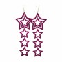 Ensemble Décorations de Noël Krist+ Fuchsia Plastique Paillettes Étoile 19 x 0,2 x 23 cm 10 x 23 x 0,4 cm (24 Unités)