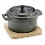 Saucepan Kinvara Brown Black Wood Bamboo Forged steel 13 x 8,5 x 10 cm 10 x 8.5 x 13 cm 13 x 10 x 8,5 cm (12 Units)