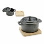 Saucepan Kinvara Brown Black Wood Bamboo Forged steel 13 x 8,5 x 10 cm 10 x 8.5 x 13 cm 13 x 10 x 8,5 cm (12 Units)