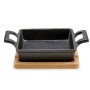 Casserole Dish for Serving Tapas Kinvara Brown Black Wood Bamboo Iron 19 x 5 x 14 cm 14 x 5 x 18,5 cm (12 Units)
