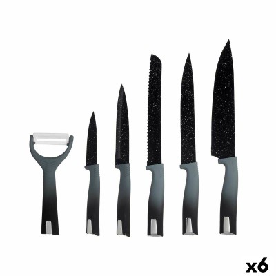 Knife Set Kinvara Black Stainless steel polypropylene 6 Pieces (6 Units)