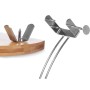 Wooden Ham Stand Kinvara Natural Metal Bamboo 47 x 16,5 x 36 cm 37,5 x 11 x 16,5 cm