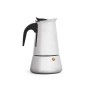 Italian Coffee Pot Kinvara Black Silver Steel Plastic 4 Cups