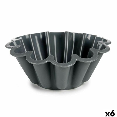 Baking Mould Kinvara Light grey Dark grey Silicone 1,5 L 24,5 x 10 x 24,5 cm (6 Units)