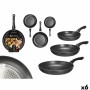 Set of pans Kinvara Black Aluminium Bakelite 20 x 4 cm 28 x 5 cm 24 x 4,5 cm 28,5 x 46 x 14,5 cm (6 Units)