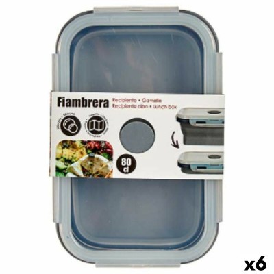 Lunch box Kinvara Grey Transparent ABS 800 ml (6 Units)