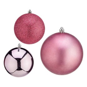 Boule de Noël Krist+ Rose Plastique Ø 10 cm 6 Unités Boule de Noël Krist+ Rose Plastique Ø 10 cm 6 Unités