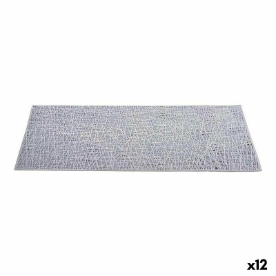 Dessous de plat Kinvara Argenté Argent Plastique 30 % Polyester 45 x 0,01 x 30 cm (12 Unités)