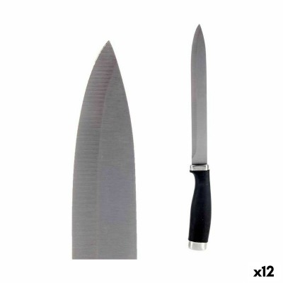 Couteau de cuisine Kinvara Noir Argenté Acier inoxydable Plastique 3,5 x 33 x 2 cm 33 x 2 x 3,5 cm (12 Unités)