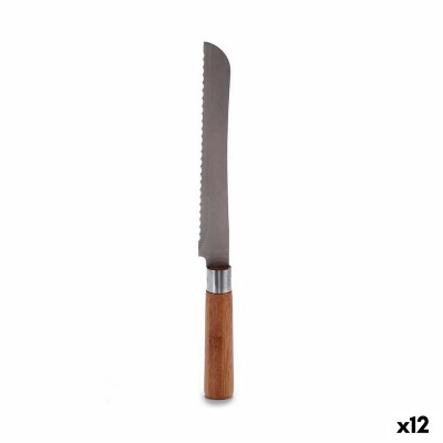Serrated Knife Kinvara Bamboo Stainless steel 2,8 x 2,5 x 32 cm 32 x 2,5 x 3 cm (12 Units)