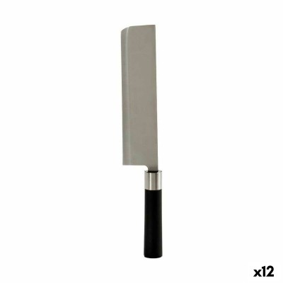 Gros couteau de cuisine Kinvara Noir Argenté Acier inoxydable Plastique 5,6 x 2,5 x 33 cm 33 x 2,5 x 5,6 cm (12 Unités)