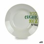 Assiette creuse Organic Blanc Vert Porcelaine Imprimé Ø 20,6 cm 20,5 x 4 x 20,5 cm (10 Unités)
