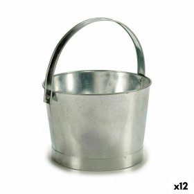 Plant pot Ibergarden Silver Zinc Bucket 25 x 30 x 26,5 cm 27 x 30 x 25 cm (12 Units) Plant pot Ibergarden Silver Zinc Bucket 25 x 30 x 26,5 cm 27 x 30 x 25 cm (12 Units)