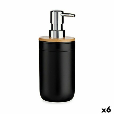 Distributeur de Savon Berilo Noir Bambou polypropylène 350 ml 8 x 17 x 9 cm 9 x 17 x 8 cm (6 Unités)