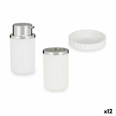 Bath Set Berilo White Plastic 10,5 x 16,5 x 15,5 cm (12 Units)