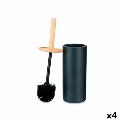 Toilet Brush Berilo Black Wood Resin 10,2 x 38 x 10,2 cm (4 Units)