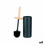 Brosse de salle de wc Berilo Noir Bois Résine 10,2 x 38 x 10,2 cm (4 Unités)