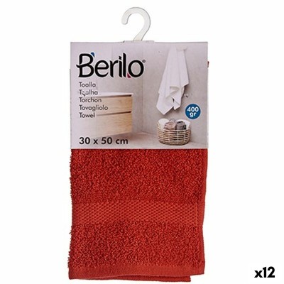 Serviette de toilette Berilo Tuile 80 % coton 20 % Polyester 30 x 50 cm (12 Unités)