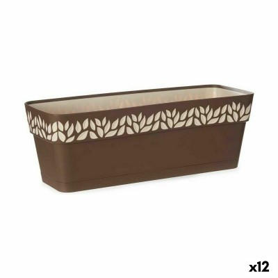 Planter Stefanplast Cloe Brown Plastic 49,5 x 17 x 19 cm (12 Units)