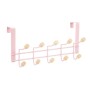 Door Coat Rack Berilo Pink Wood Metal 35 x 17 x 15 cm (6 Units)