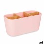 Support pour brosses à dents Berilo Rose Bambou polypropylène 21 x 10 x 9 cm (6 Unités)