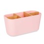 Support pour brosses à dents Berilo Rose Bambou polypropylène 21 x 10 x 9 cm (6 Unités)