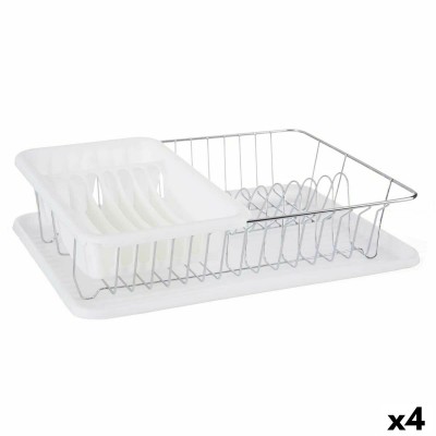 Draining Rack for Kitchen Sink Kinvara White 43,5 x 11 x 33,5 cm (4 Units)