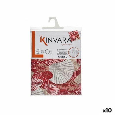 Stain-proof tablecloth Kinvara Beige Maroon Thin canvas Anti-stain Sheets 140 x 180 cm (10 Units)
